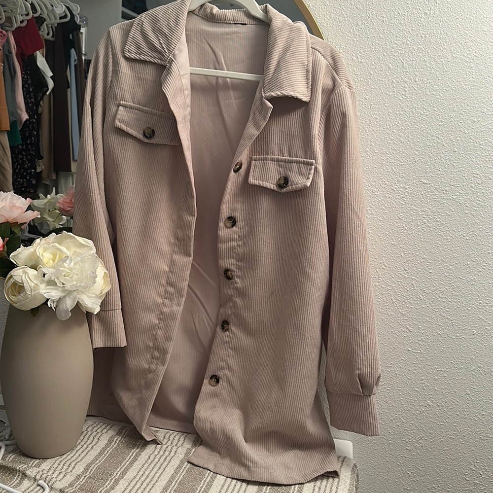 Oversized cream color button up